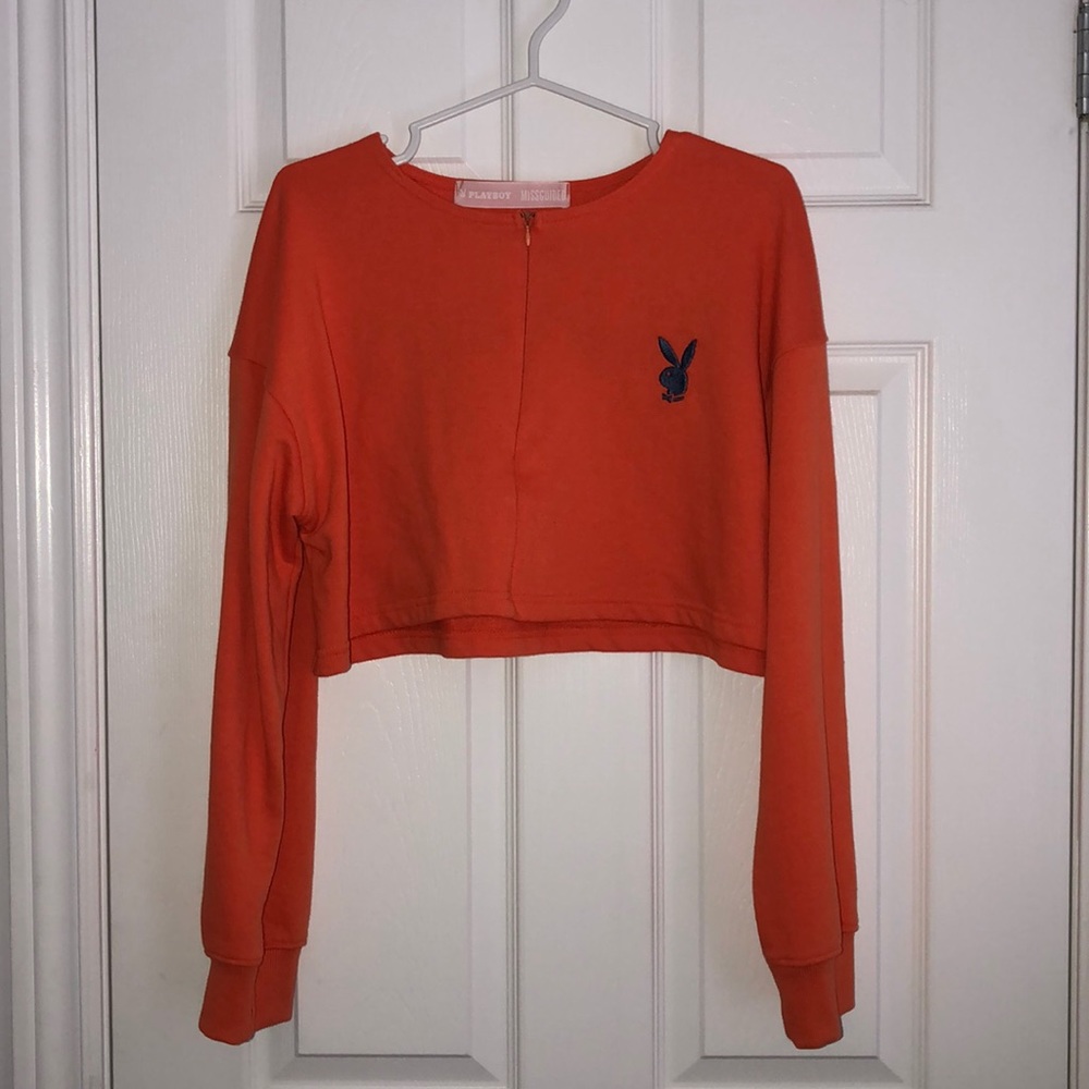 PLAYBOY X MISSGUIDED cropped quarter zip